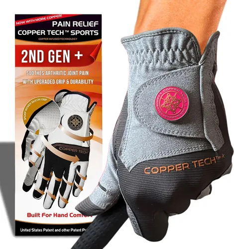 Miniatura 9 de Copper Tech Plus Ladies Golf Gloves Women (2nd Gen) Copper Compression Joint Support with Flexible & Comfortable Fit Tacky Silicone Pad