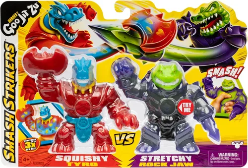 Miniatura 2 de Heroes of Goo Jit Zu Smash Strikers Versus Pack, Tyro Vs Rock Jaw, figuras de acción rellenas de Goo blindadas con las mejores armas de puño