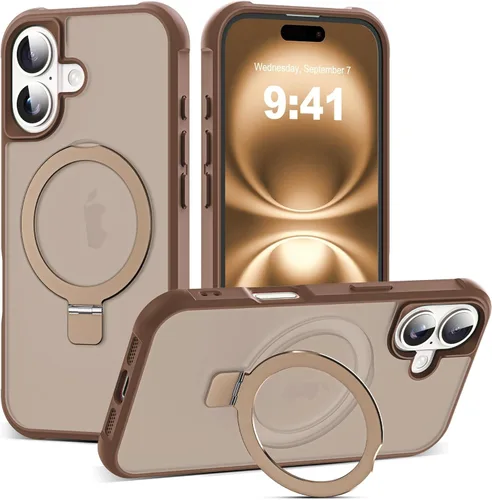 Miniatura 154 de SKYLMW – Funda compatible con iPhone 12 Pro Max y iPhone 13 Pro Max con soporte magnético invisible tipo anillo, fundas translúcidas para teléfonos