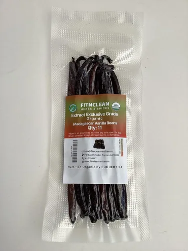 Miniatura 9 de 55 Vainas de vainilla de Madagascar orgánicas de grado exclusivo B para extracto 4" - 5" por FITNCLEAN VANILLA Cápsulas secas enteras de Bourbon