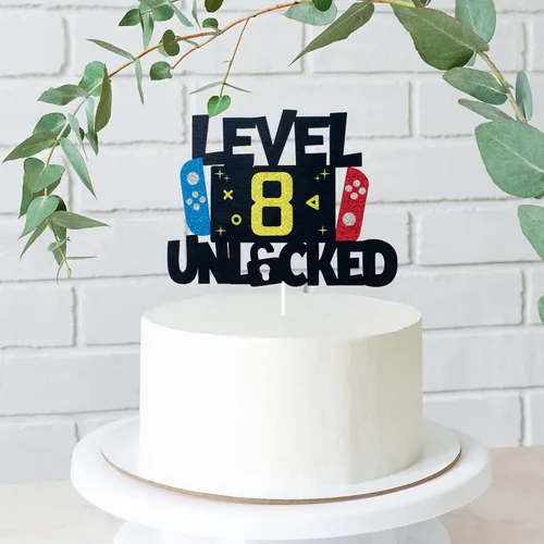Miniatura 7 de Decoración de pastel de videojuegos desbloqueada de nivel 8 – Nivel 8 desbloqueado impresionante 2014 cumpleaños pastel decoración – Videojuego 8