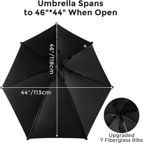 Miniatura 4 de G4Free Sombrilla de silla de altura ajustable UPF 50+ con abrazadera universal para silla de playa, carrito de golf, silla de ruedas, cochecito