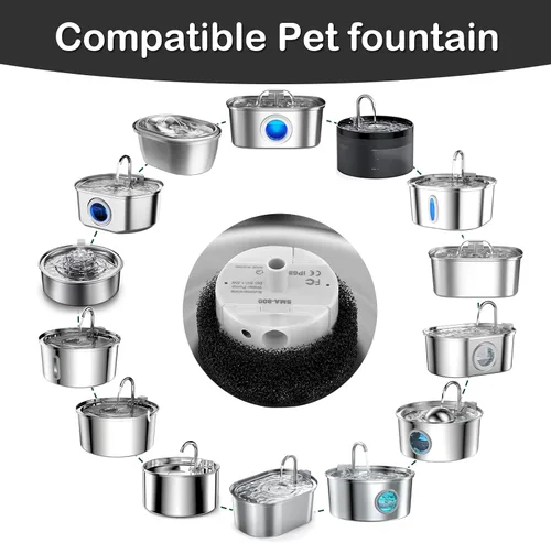 Miniatura 2 de Bomba de fuente de agua para gatos, bomba de repuesto de fuente de agua para mascotas, motor sumergible SMA-800 para repuesto de bomba de fuente