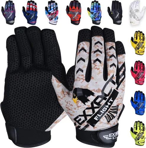 Miniatura 16 de Exxact Sports Guantes de bateo de béisbol para jóvenes y adultos con palma de cuero texturizada, guantes de bateo de sóftbol para mujeres/hombres