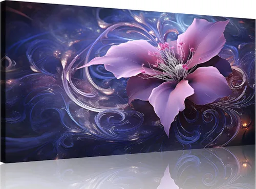 Miniatura 30 de TutuBeer 1 Panel Arte de Pared con Imagen Púrpura Arte de Pared en Lienzo Púrpura Abstracto Color Ciruela Impresión de Flores en Lienzo Pintura