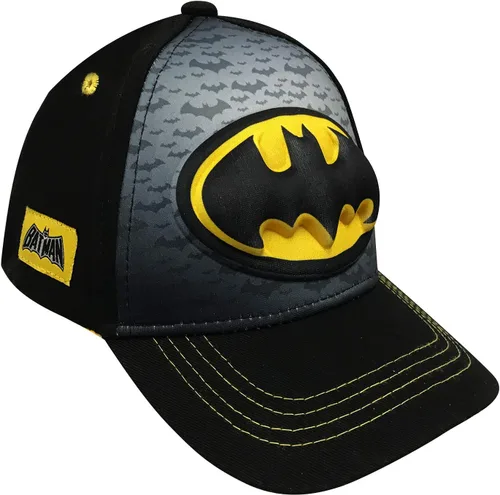 Miniatura 2 de DC Comics Batman - Gorra de béisbol 3D negra para niños de 2 a 5 años, Amarillo