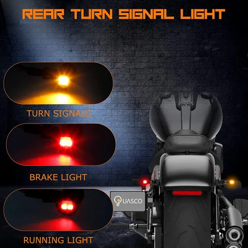 Miniatura 4 de Señales de giro delanteras y traseras para motocicleta, luces traseras de freno LED de tamaño mini, universales, compatibles con Harley Honda