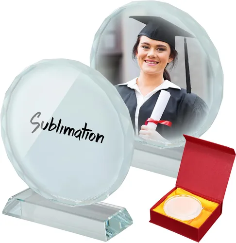 Miniatura 9 de Didaey 2 piezas de marcos de fotos de cristal para sublimación, decoración de mesa, placas decorativas, marco de fotos personalizado para Navidad