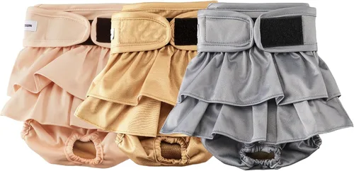 Miniatura 12 de Reusable Dog Diapers Female Washable, Premium Doggie Diaper for Dogs, Pack of 3, Highly Absorbent Small Dog Diaper for Heat, Incontinence and Puppy