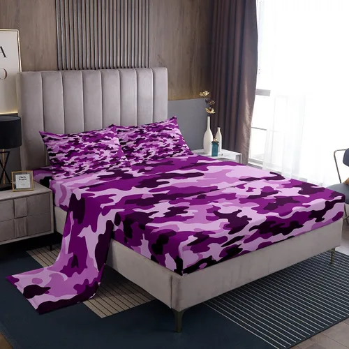 Miniatura 2 de Sábana bajera ajustable de 3 piezas con estampado de leopardo, tamaño individual, juego de ropa de cama de piel de guepardo para niños, bolsillo
