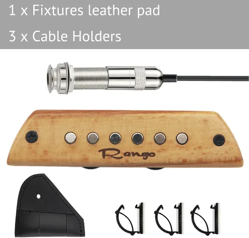 Miniatura 5 de RG-S3 Pastilla de guitarra acústica pasiva Woody Soundhole con control de tono de volumen para guitarras acústicas de cuerda de acero - Pastilla