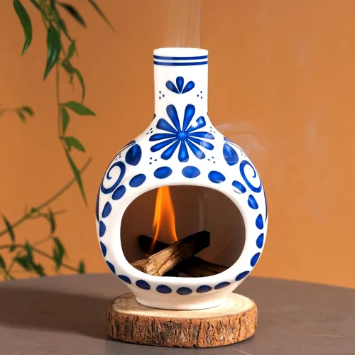 Miniatura 8 de MOUGIGI Soporte de cerámica prémium para palosanto y cuenco para difuminar, mini chiminea, quemador multiusos para palitos de salvia, conos