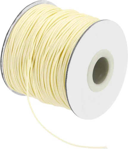 Miniatura 67 de MECCANIXITY Cordón encerado de poliéster encerado de 0.020 in, cuerda de cera de 175 yardas para hacer pulseras, collares, cuentas, joyería y Negro