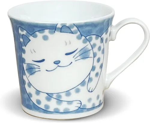 Miniatura 2 de Taza de cerámica japonesa con caja de regalo, serie de tazas de té Nekochigura, 10 onzas líquidas, taza de café japonesa Yunomi Pottery, taza