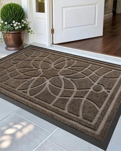 Miniatura 11 de DEXI - Felpudo para puerta exterior, alfombra de entrada de perfil bajo y resistente antideslizante para el recibidor, alfombras de bienvenida que