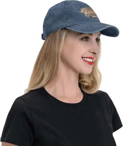 Miniatura 3 de Sombrero de vaquero de moda para hombre y mujer, ajustable para cuatro estaciones, gorra de béisbol del infierno con ángel, azul marino, Azul marino