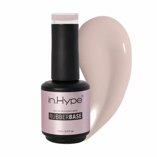 Miniatura 10 de IN.HYPE Capa base de goma elástica. UV/LED curable. Recubrimiento corrector con adhesión mejorada. Remuévese con inmersión (Almendra)