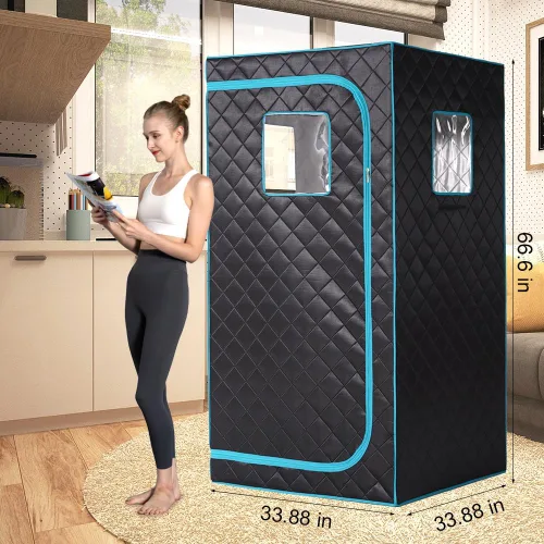 Miniatura 2 de Smartmak Caja de sauna infrarroja portátil con lámpara de terapia de luz roja de 660 nm para el hogar, tienda de campaña de spa de sauna seca