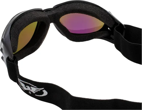 Miniatura 8 de Global Vision Eliminator - Gafas acolchadas para motociclismo, 2 pares, lentes negras con espejo verde y rojo