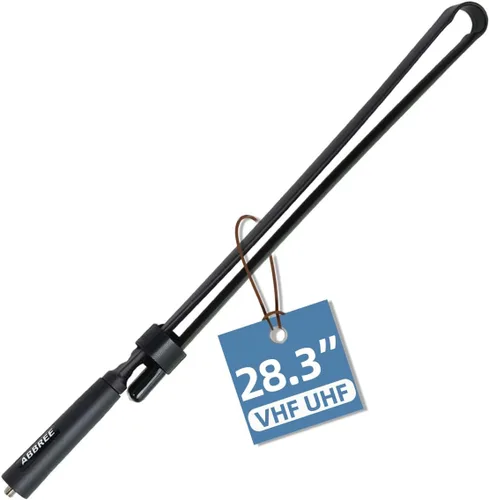 Abbree SMA - Antena de banda dual hembra VHF/UHF 144/430 MHz antena de látigo suave de alta ganancia para radio bidireccional Baofeng UV-5R UV-82.