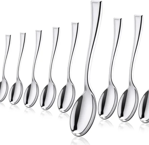 Miniatura 7 de Mimorou Juego de 300 mini cucharas desechables doradas de 4 pulgadas, pequeños postres de plástico, cucharas de degustación resistentes