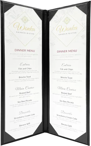 Miniatura 12 de Goodsmart Columbia Casebound - Fundas para menú de restaurante, paquete de 5, color negro, de piel sintética de alta calidad, 8.5 x 11 pulgadas, 1