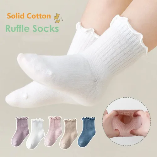 Miniatura 3 de WATOCHE Calcetines para bebés y niñas pequeñas con volantes, calcetines de vestir con volantes, calcetines antideslizantes para bebés, calcetines