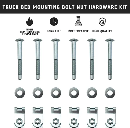 Miniatura 5 de Kit de tornillos de montaje para caja de camioneta compatible con Lincoln Mark LT F150 F250 Lobo 1997-2014 Reemplaza # 924-313 W708605S436