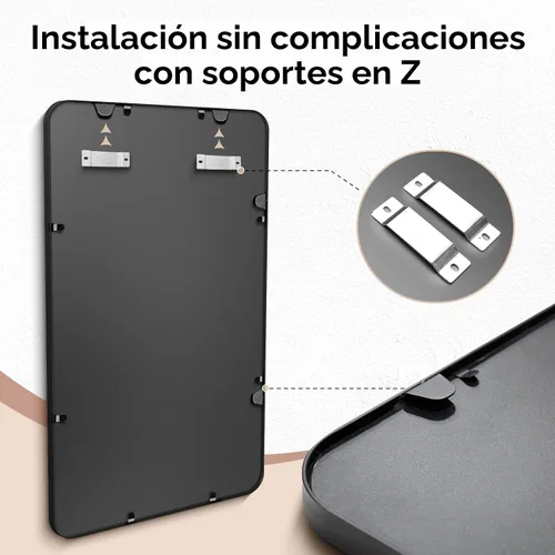 Miniatura 5 de USHOWER - Juego de 2 espejos de baño negros de 24 x 36 pulgadas para sobre lavabo, espejo de pared rectangular con marco de metal, espejo de tocador