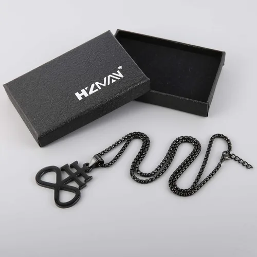 Miniatura 5 de HZMAN Collar colgante de cruz de acero inoxidable unisex de la iglesia de Satanás de Satanás de Leviatán,Joyería religiosa