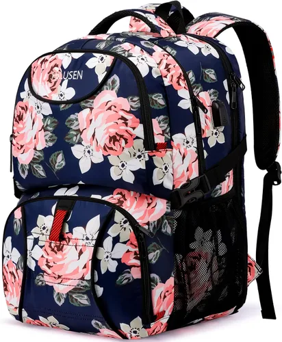 Miniatura 8 de HILUSEN Mochila extra grande para hombres 50L, mochila con aislamiento térmico para almuerzo, resistente al agua de 17 pulgadas, mochila