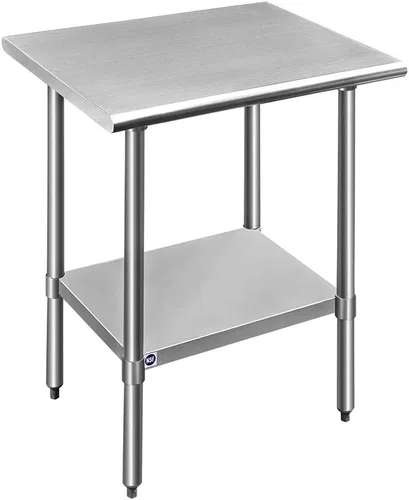 Miniatura 74 de Mesa de acero inoxidable para preparación y trabajo con protector contra salpicaduras, 24x72 pulgadas