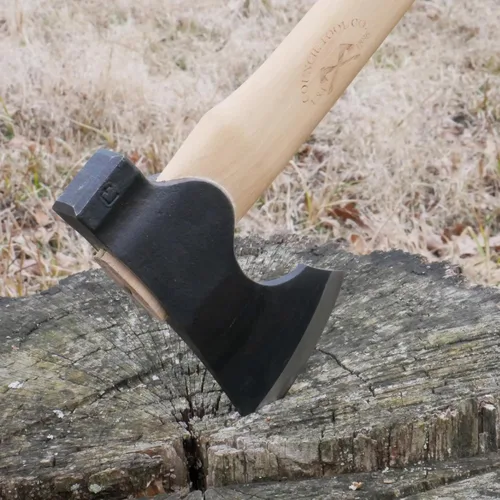 Miniatura 4 de COUNCIL TOOL Wood-Craft Hacha Talladora de Campamento - Hacha de Bushcraft de 1.7 libras con Mango de Hickory Curvado de 16" y Funda de Cuero