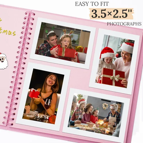 Miniatura 4 de Álbum de recortes de 7 x 7 pulgadas, álbum de recortes DIY de tapa dura de papel kraft, álbumes de fotos, 40 páginas, perfecto para fotos de 4 x 6