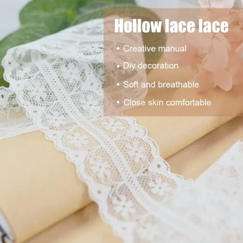 Miniatura 4 de 60 yardas, 12 rollos de cinta de encaje blanca con varios patrones de ganchillo y costura, diseños florales vintage, ideal para bricolaje, envoltura