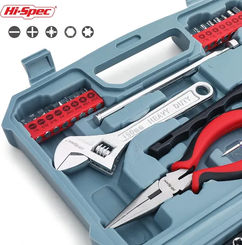 Miniatura 4 de Hi-Spec - Juego de herramientas compacto de 65 piezas para taller automotriz con medidor digital de presión de neumáticos. Herramientas esenciales