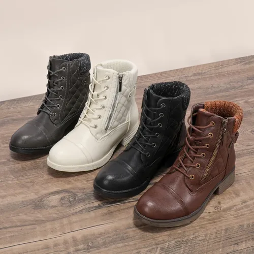 Miniatura 17 de STQ Botas de combate con cordones para mujer