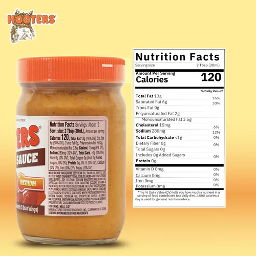 Miniatura 2 de La Salsa de Ala Media de The Original Hooters - Sabor Versátil de Calidad de Restaurante - Ideal para Alas de Pollo, Costillas y Mariscos