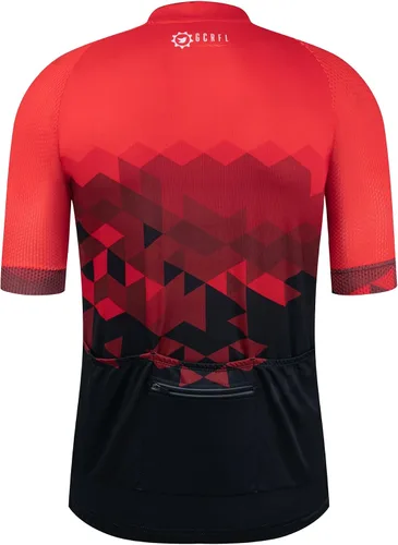 Miniatura 2 de GCRFL Camiseta de ciclismo de manga corta para hombre con 3 bolsillos traseros + bolsillo con cremallera, transpirable, de secado rápido