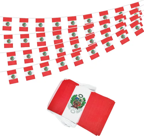 Miniatura 31 de Bandera mexicana de 100 pies, mini bandera de México, pequeña pancarta para fiestas, tiendas y bares, decoración al aire libre, 76 banderas México