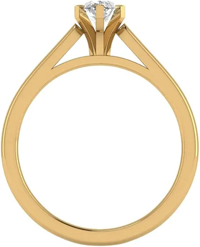 Miniatura 3 de Anillo de compromiso de diamante de corte marquesa para mujer, oro de 14 quilates de 38 quilates, engaste solitario de 6 puntas (G,VS2)