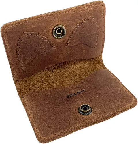 Miniatura 3 de Hide & Drink, Billetera plegable hecha a mano de cuero de grano completo, color marrón bourbon