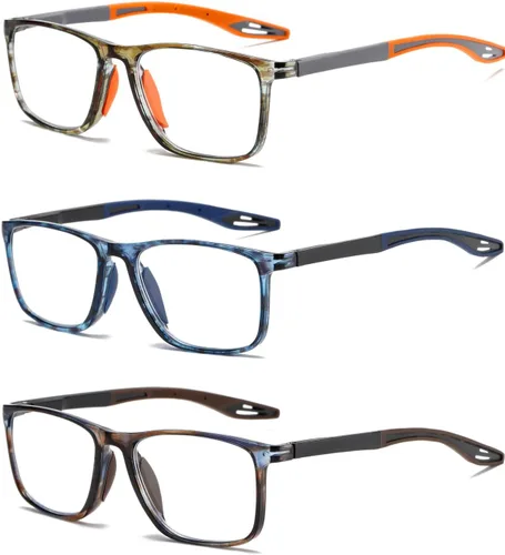 Miniatura 23 de Hubeye TR90 Gafas de lectura deportivas para hombres y mujeres, ultraligeras, flexibles, anti-luz azul (+1.25)