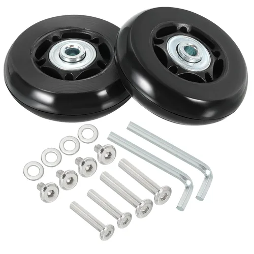 PATIKIL Ruedas de repuesto para maleta de equipaje de 2.520 x 0.709 in, juego de 2 ruedas giratorias de poliuretano con tornillos y arandelas para