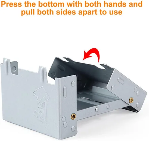 Miniatura 5 de Estufa de camping plegable portátil para cocinar al aire libre, ligera de bolsillo y tableta de combustible, ideal para senderismo, picnic, barbacoa
