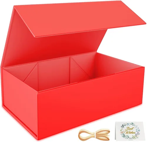 Miniatura 15 de RYDDOY Caja de Regalo Negra, 9.5x6x3'' Cajas de Regalo para Regalos con Tapas Cierre Magnético Rectangular Plegable para Caja de Propuesta