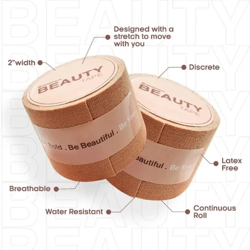 Miniatura 2 de Cinta de belleza soporte corporal y cinta para esculpir Cinta de pecho para levantar, separar, aplanar, efecto push up para vestidos, ropa