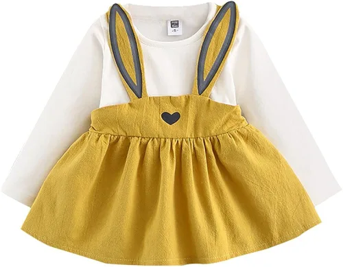 Yowein Traje de Pascua para niña de 2 años con volantes y conejito de Pascua para niñas