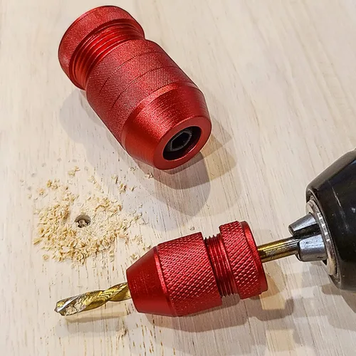 Miniatura 7 de Collar de tope de taladro ajustable, tope de profundidad de broca de madera de aleación de aluminio, rango de tamaño aplicable 5/64"-3/16