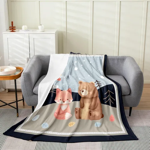 Miniatura 22 de Lake House Flannel Blanket,Hand Drawn Lake Mountain Scenery Fleece Blankets for Kids Girls Boys Adult Room Decor,Rustic Farmhouse Blankets Lake